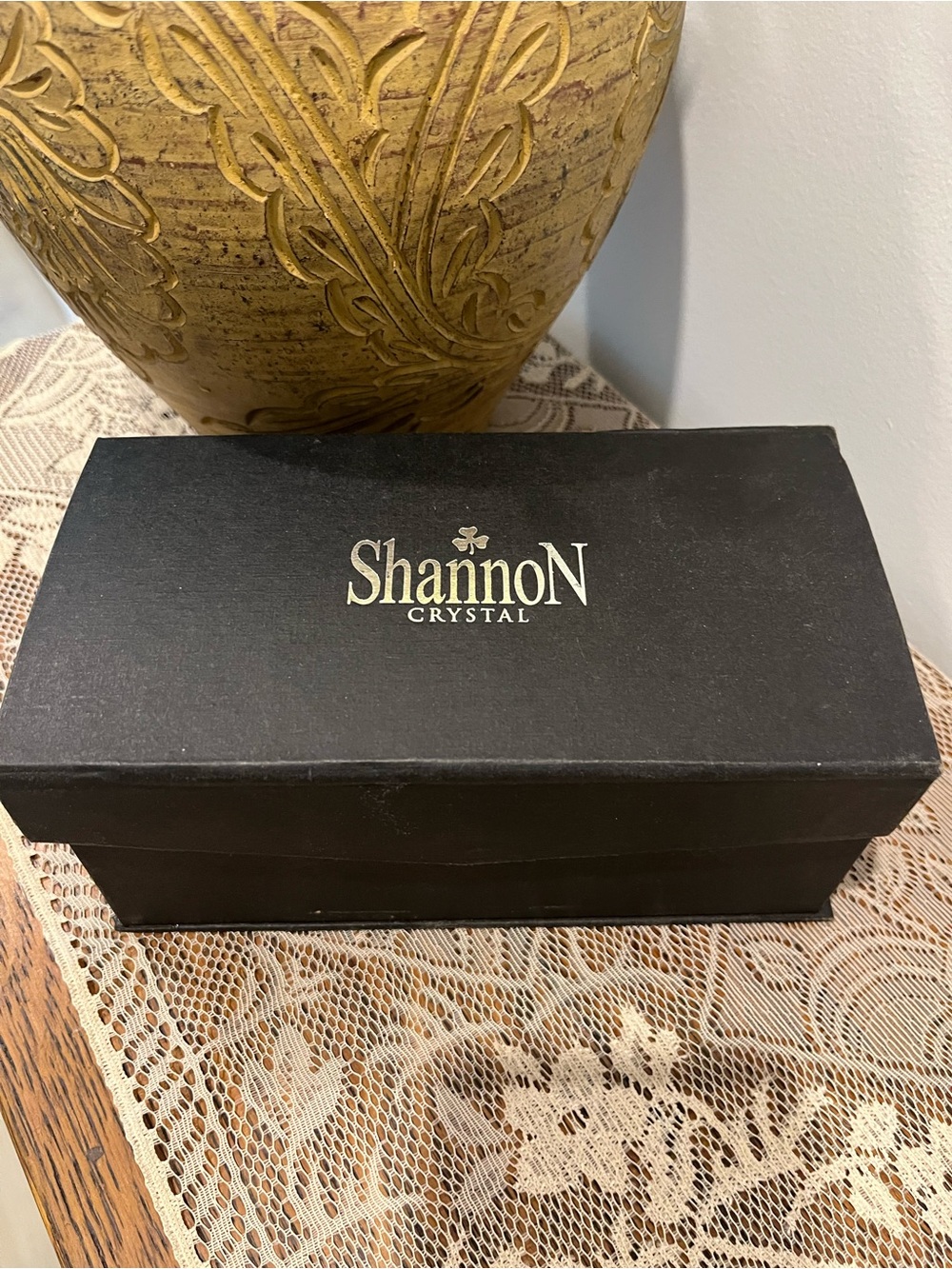 Godinger Shannon crystal diamond salt and pepper shakers. In original box from